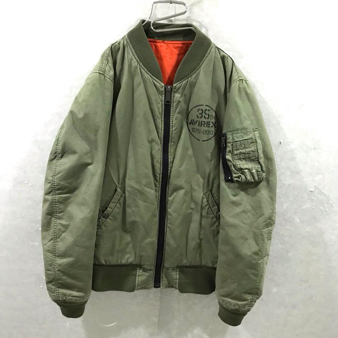ＡＶＩＲＥＸ ３５周年モデル ＭＡ-1 フライトジャケット レア カーキ Ｌ
