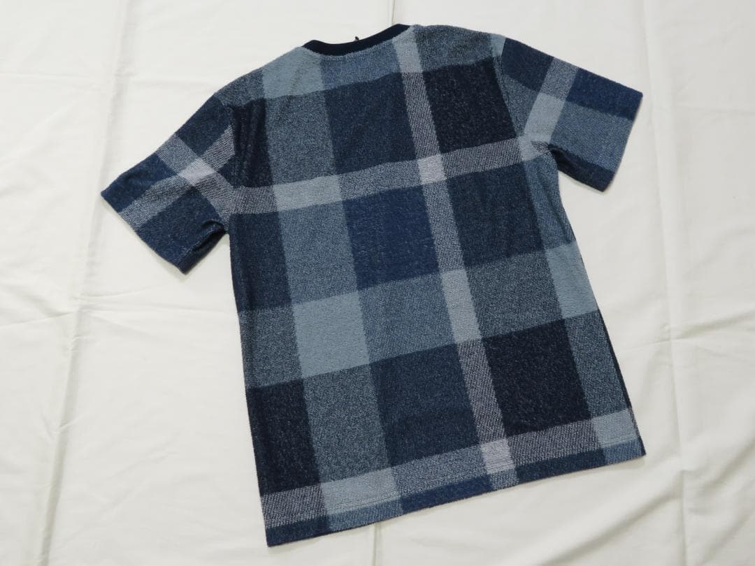 ブラックレーベルクレストブリッジ　半袖チェックカットソー　Mサイズ 　青系