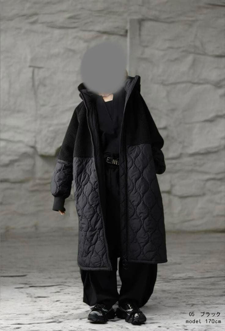 【新品未使用】antiqua アンティカ ビッグジップロングコート