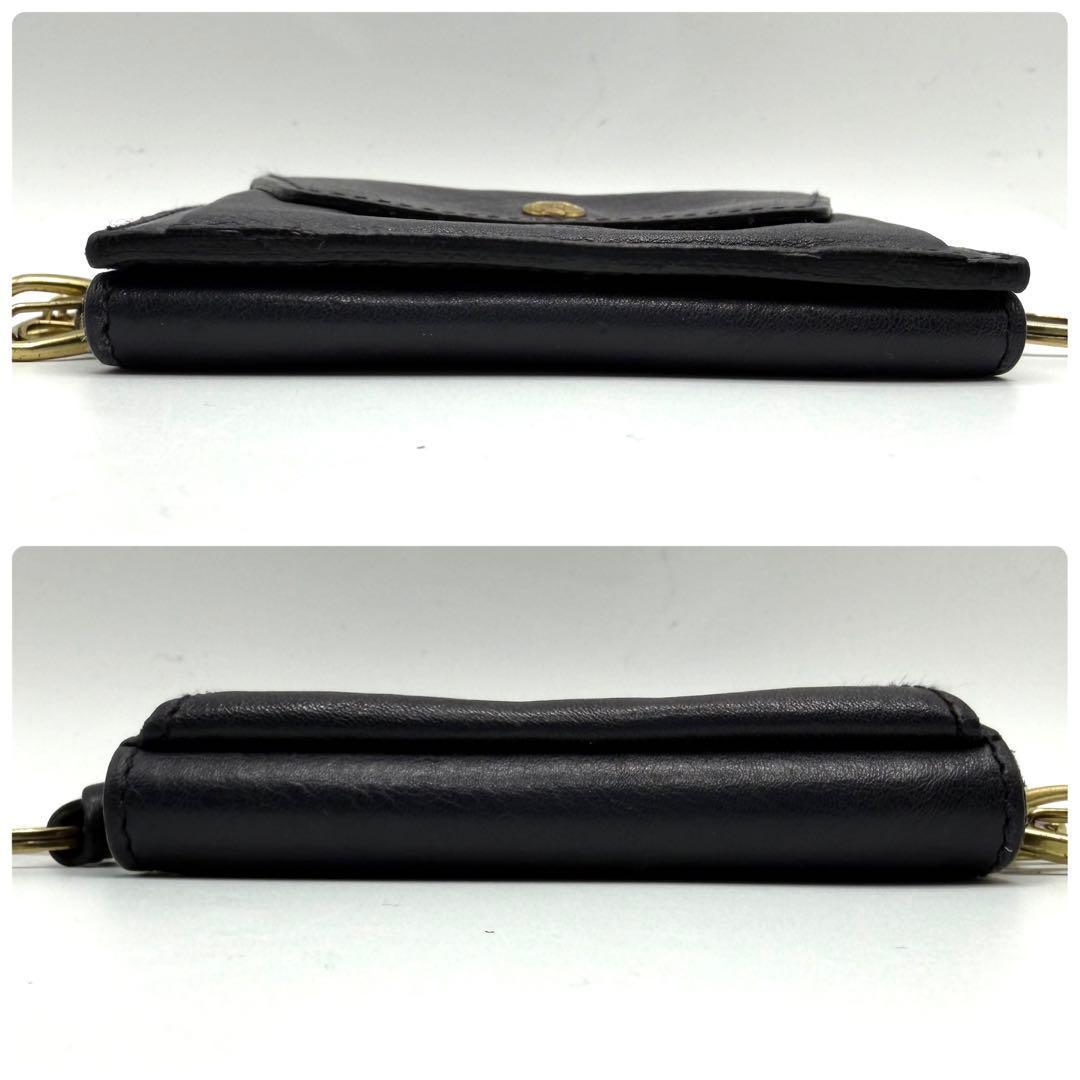 IL BISONTE キーケース　キーリンク付き　本革　レザー　ダークネイビー