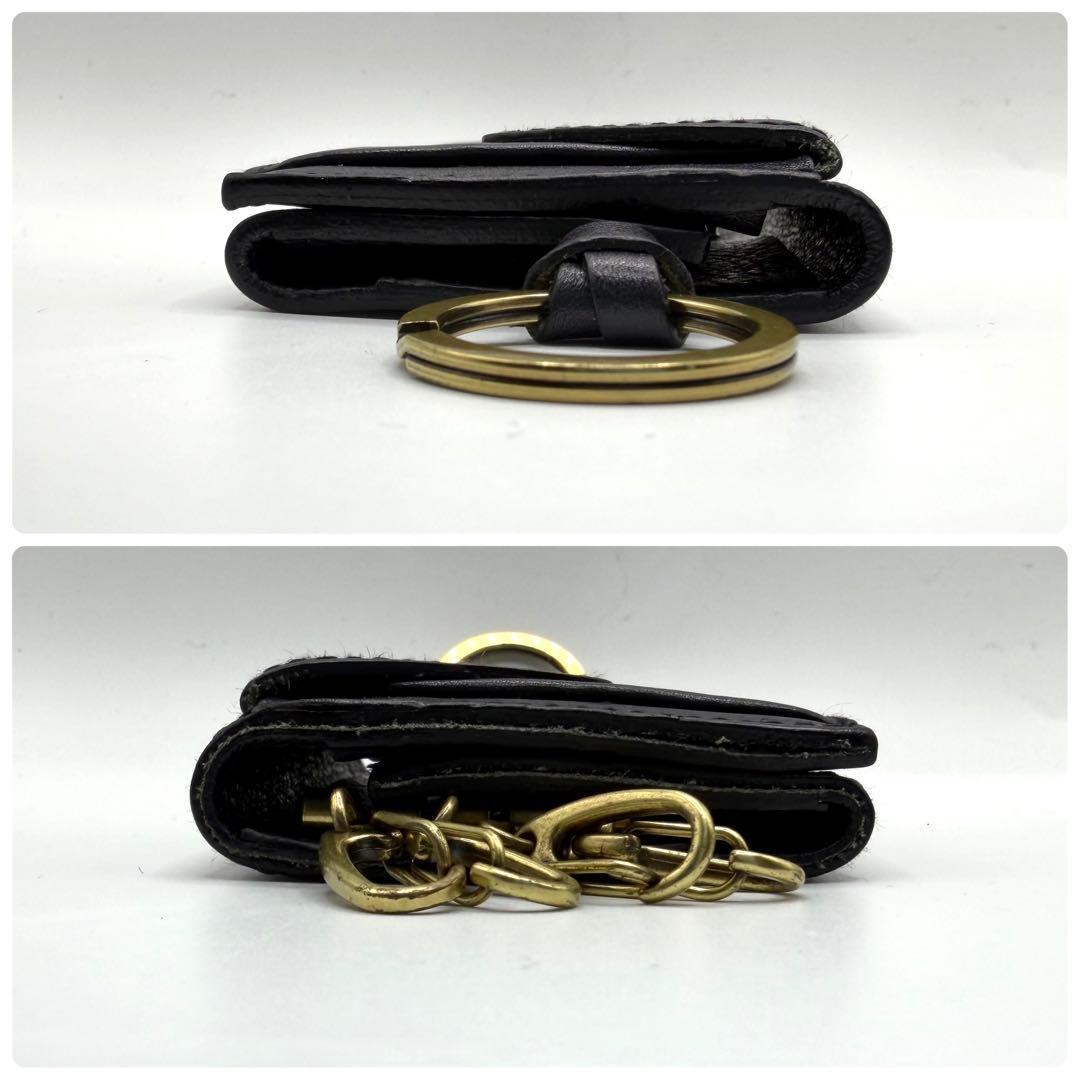 IL BISONTE キーケース　キーリンク付き　本革　レザー　ダークネイビー