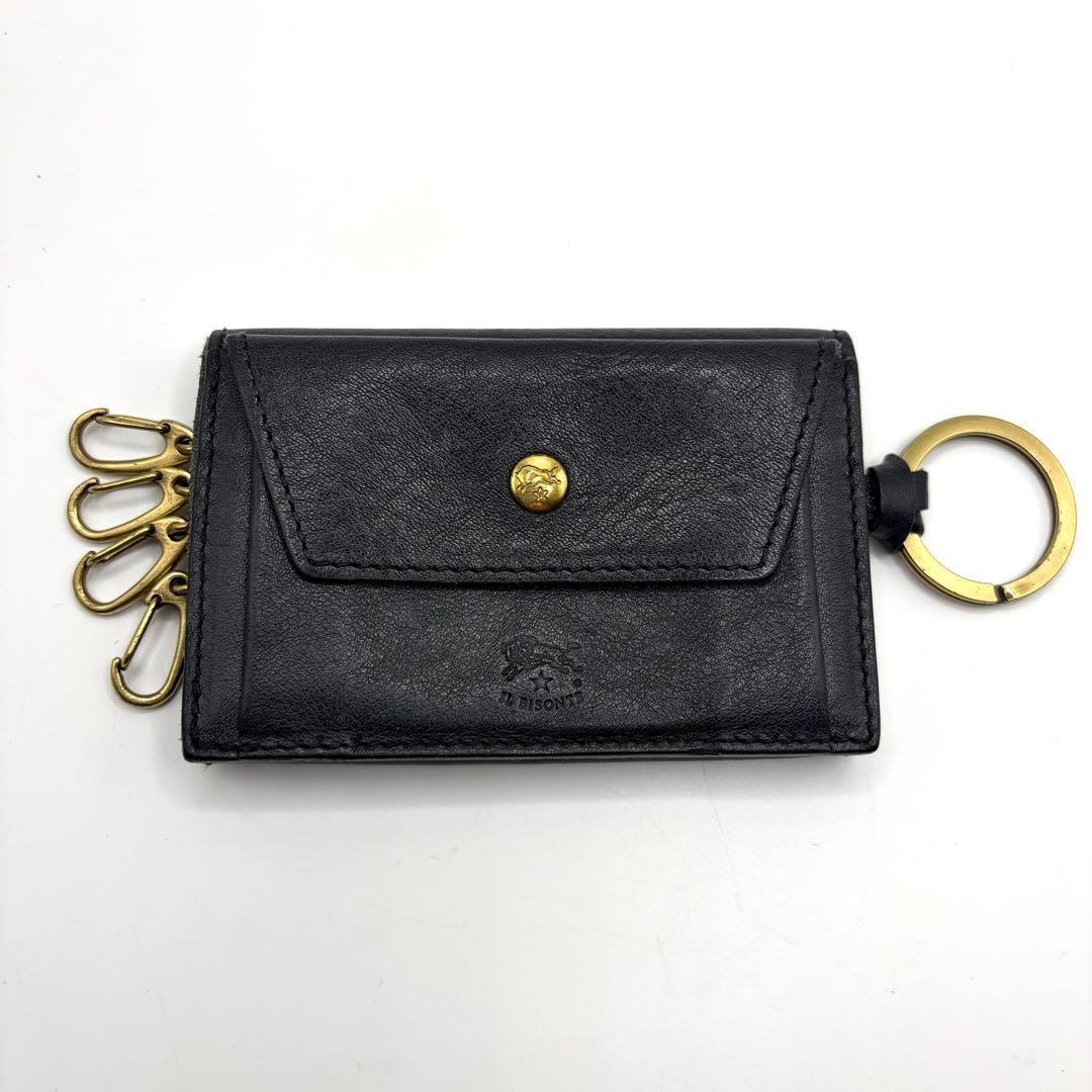IL BISONTE キーケース　キーリンク付き　本革　レザー　ダークネイビー