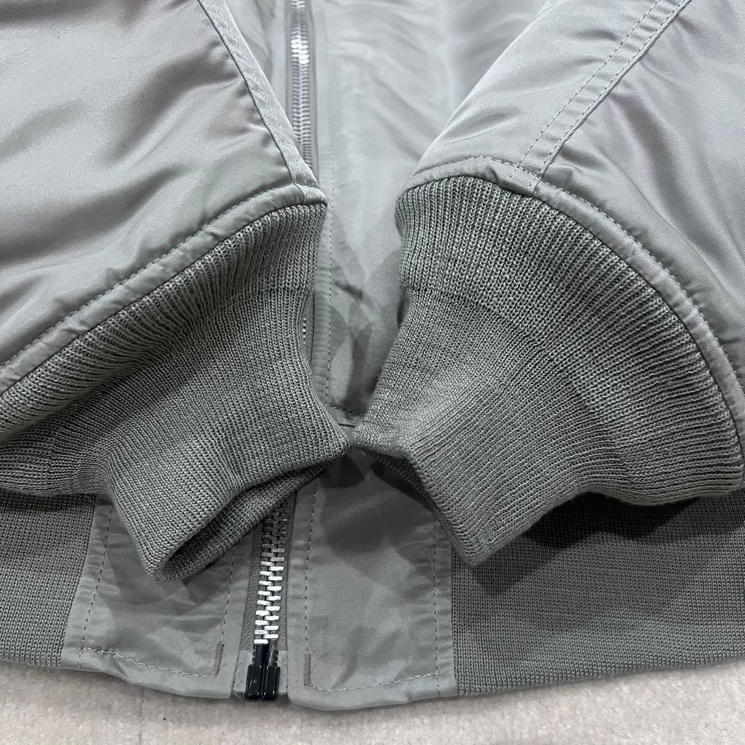 シルバー　MA-1 フライトジャケット　【美品】ALPHA 短丈　XL