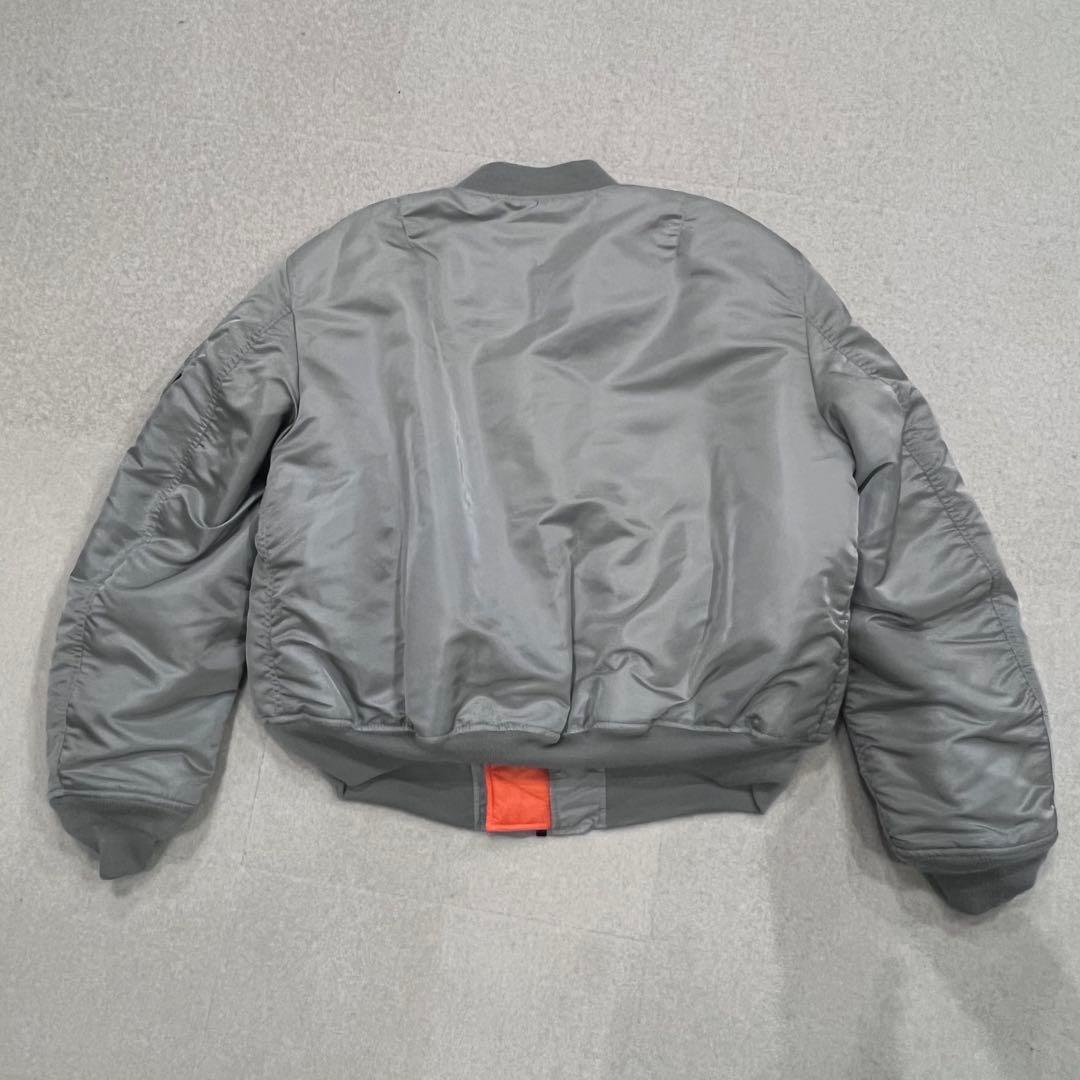 シルバー　MA-1 フライトジャケット　【美品】ALPHA 短丈　XL