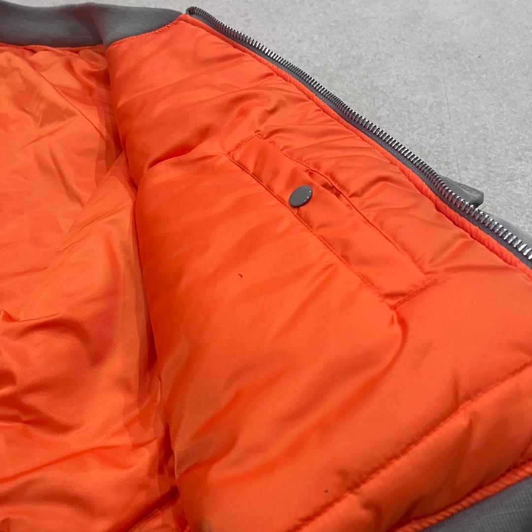 シルバー　MA-1 フライトジャケット　【美品】ALPHA 短丈　XL