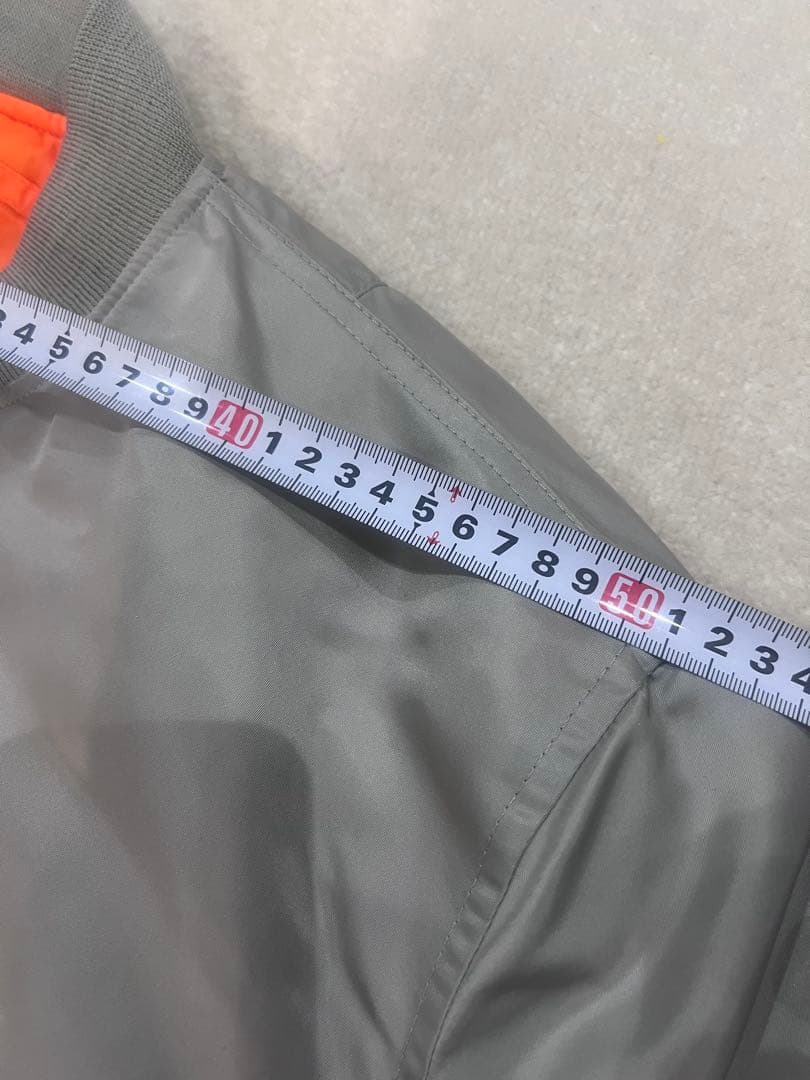 シルバー　MA-1 フライトジャケット　【美品】ALPHA 短丈　XL