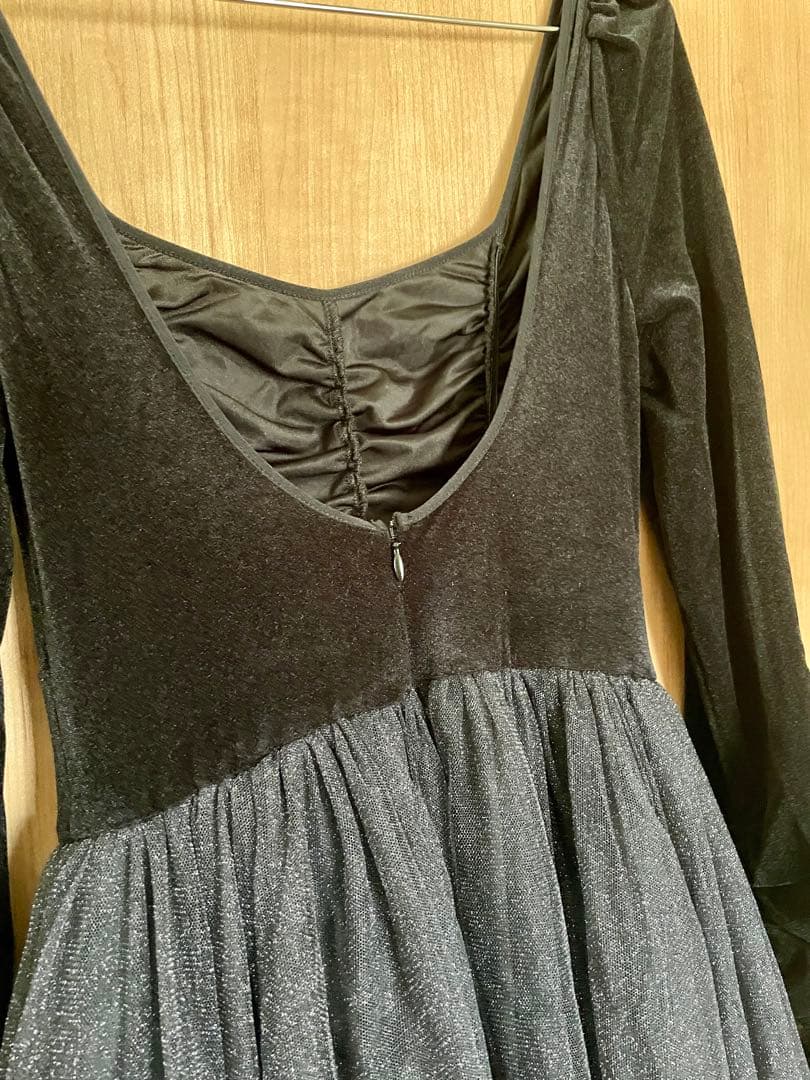 【N】 SNIDEL Chacottコラボ　ベロアチュールワンピース