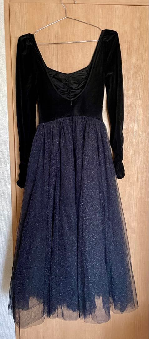 【N】 SNIDEL Chacottコラボ　ベロアチュールワンピース