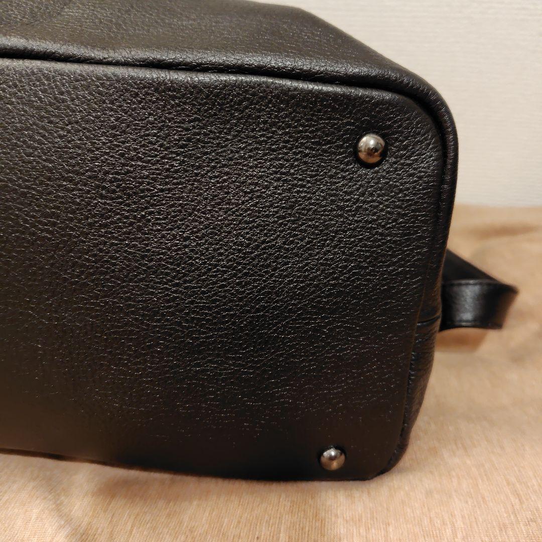 パピヨネ　ear PAPILLONNER　レザーフラップ2WAYバッグ　L　黒