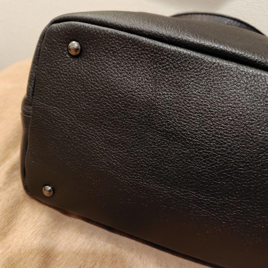 パピヨネ　ear PAPILLONNER　レザーフラップ2WAYバッグ　L　黒