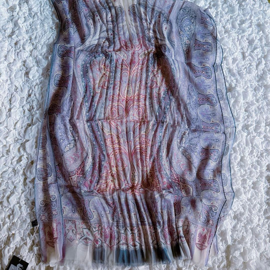 【新品】 ETRO エトロ 花柄 ペイズリー ストール シルク100%