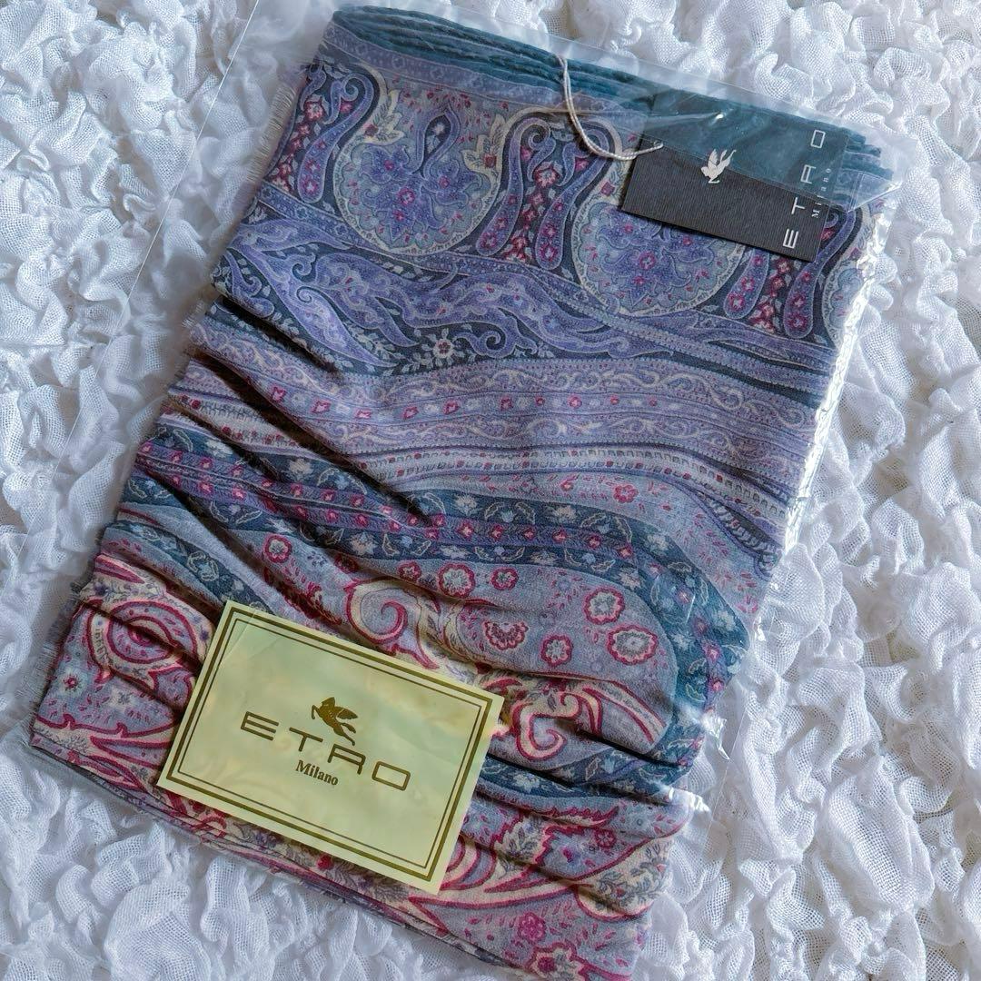 【新品】 ETRO エトロ 花柄 ペイズリー ストール シルク100%