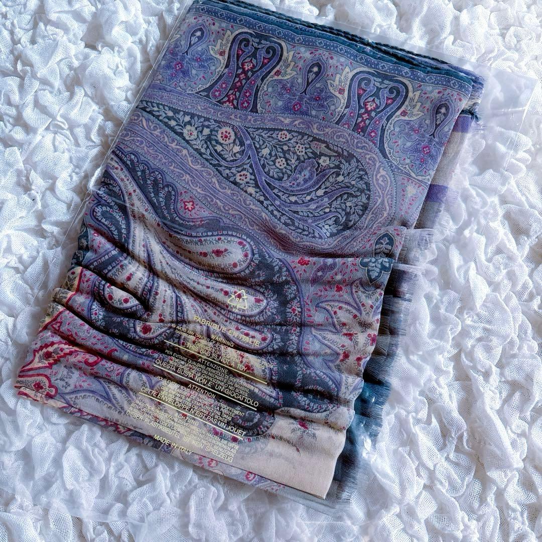 【新品】 ETRO エトロ 花柄 ペイズリー ストール シルク100%