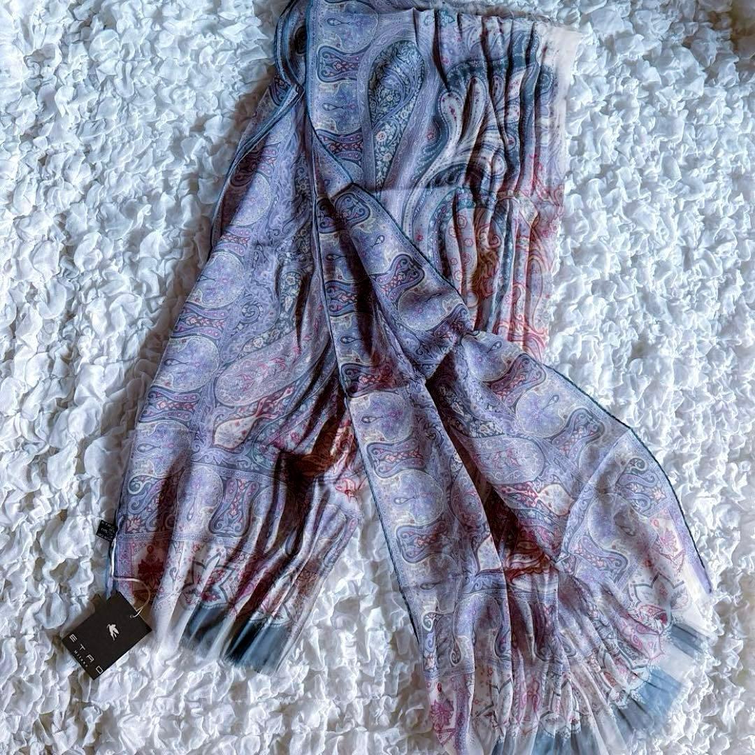 【新品】 ETRO エトロ 花柄 ペイズリー ストール シルク100%
