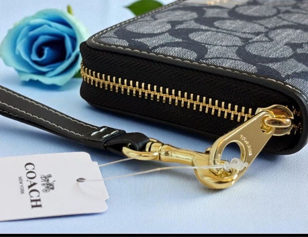 《新品》COACH ★長財布ダークブルー