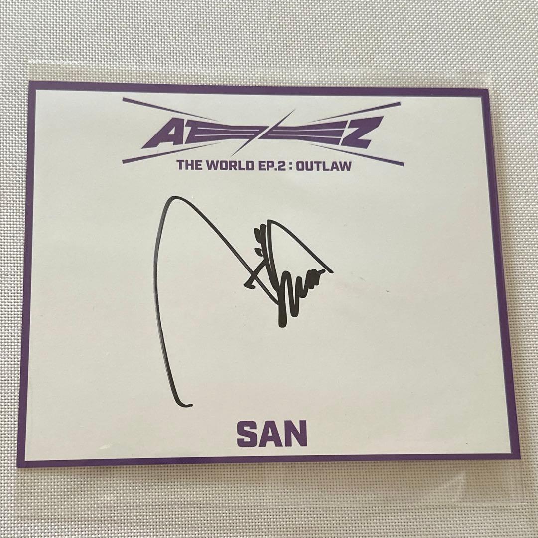 ATEEZ サン 直筆 個別サイン OUTLAW