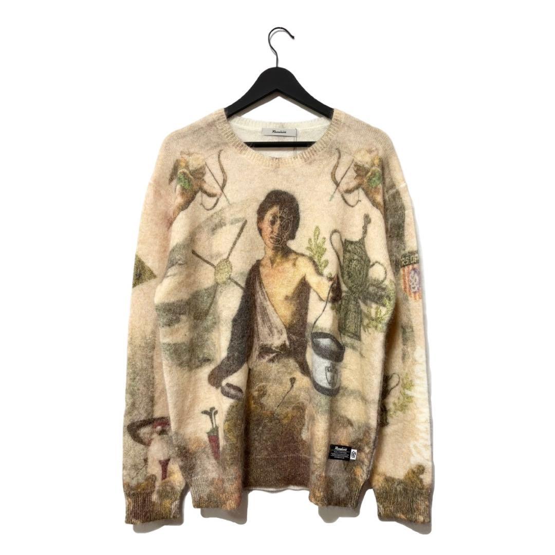 新品 ラッセルノ ゴルフ グラフィック ニット セーター アイボリー M 4