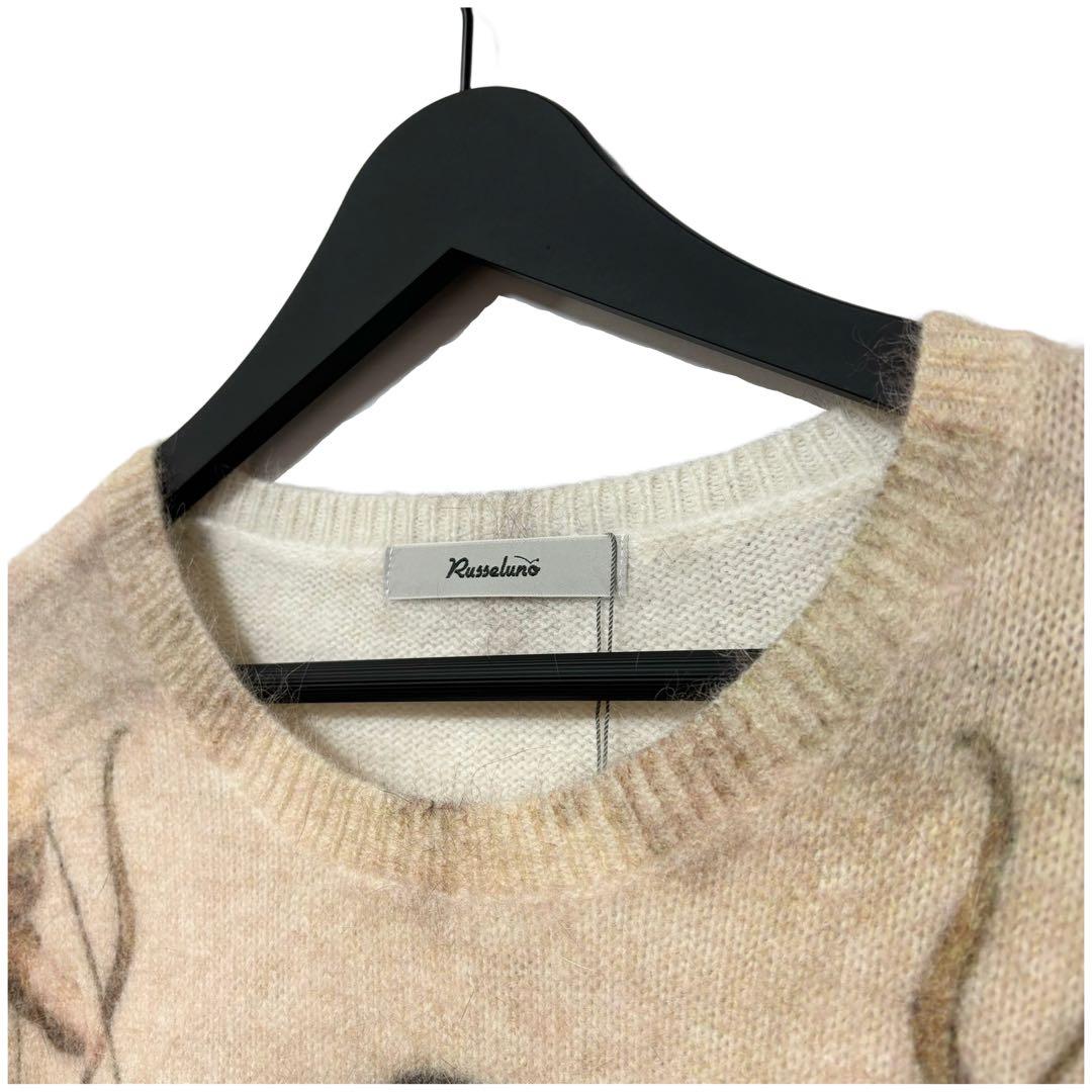 新品 ラッセルノ ゴルフ グラフィック ニット セーター アイボリー M 4