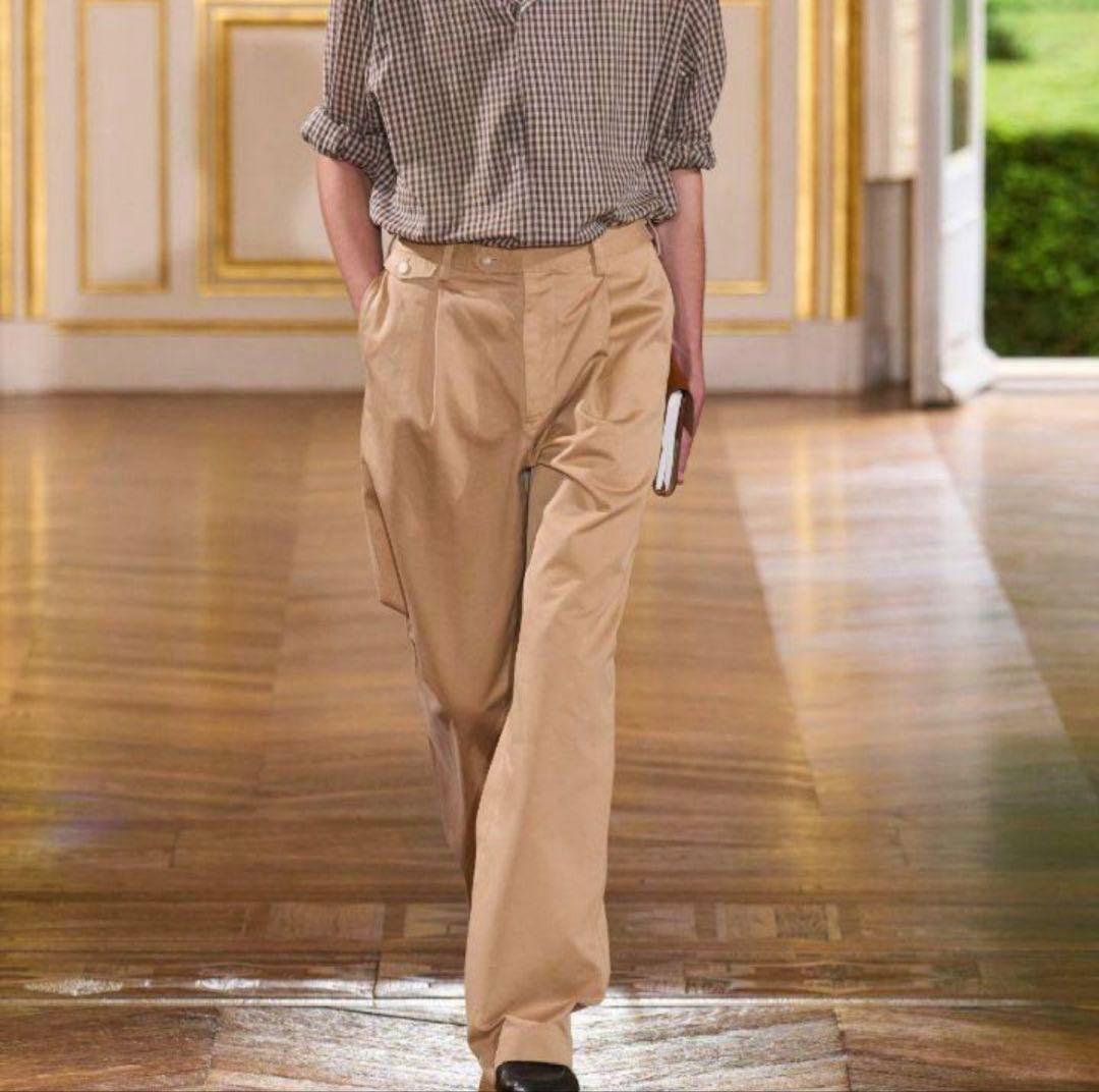 パンツ AURALEE WASHED FINX CHINO ONE-TUCK PANTS