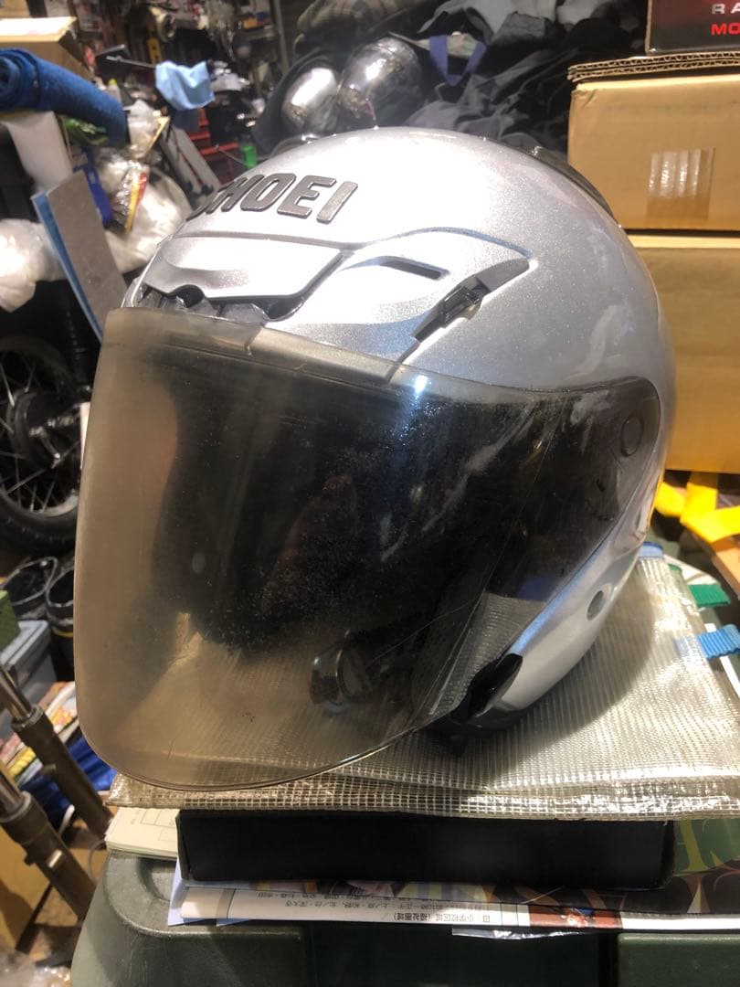 ジャンクSHOEI J-forceⅢシルバー XL JフォースⅢ リペア前提