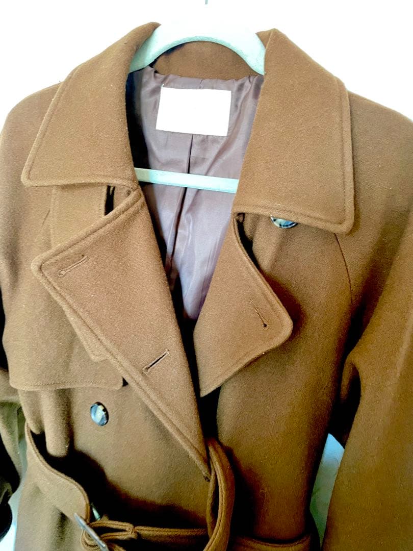 eimy istoire ベルテッドウールトレンチコート　エイミー　ロングコート