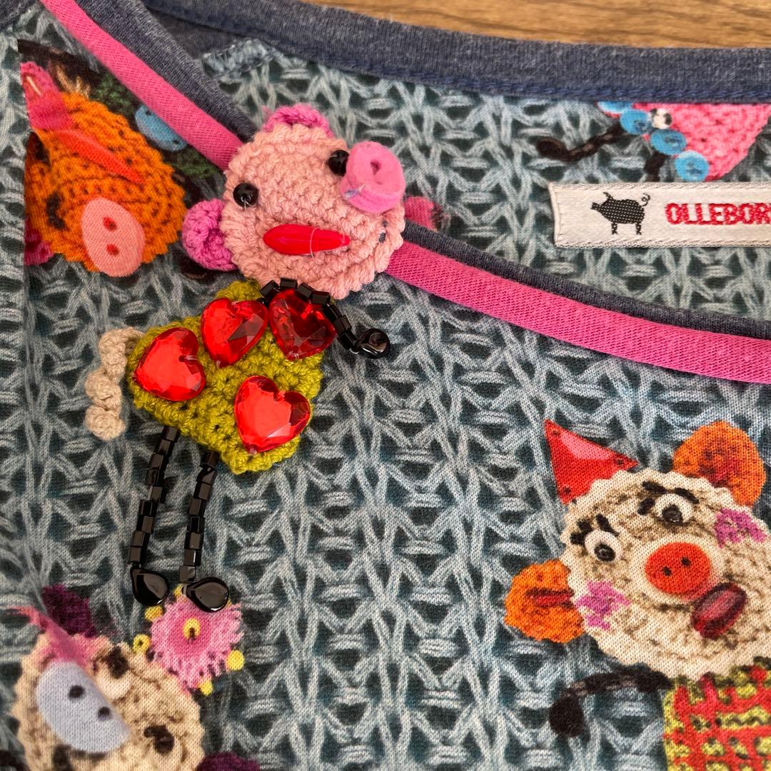 アルベロベロ　カラフルキャラクター刺繍 半袖チュニック