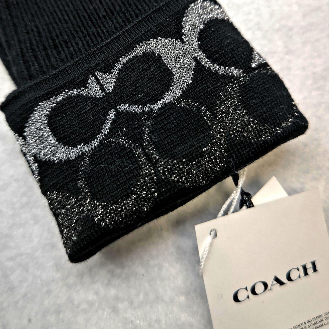 【在庫セール価格・早い者勝ち！】新品 コーチ 手袋 レディース ブラック ウール