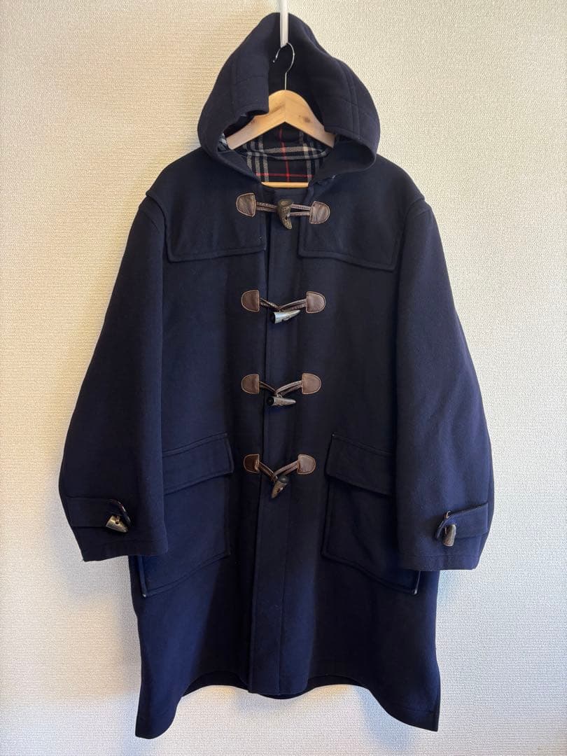 ネイビー カシミヤ混　ダッフルコート　Burberry
