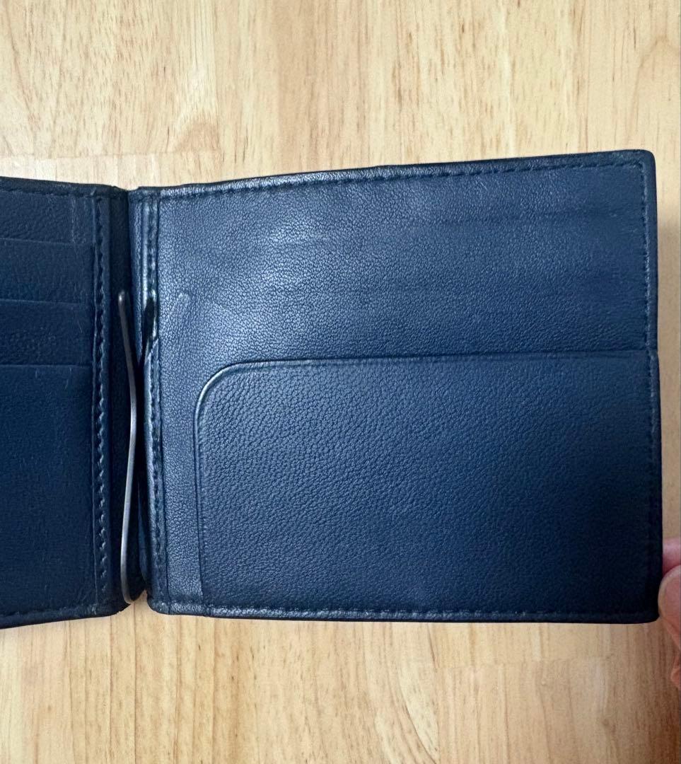 【らいき】BOTTEGA VENETA　マネークリップ　ネイビー