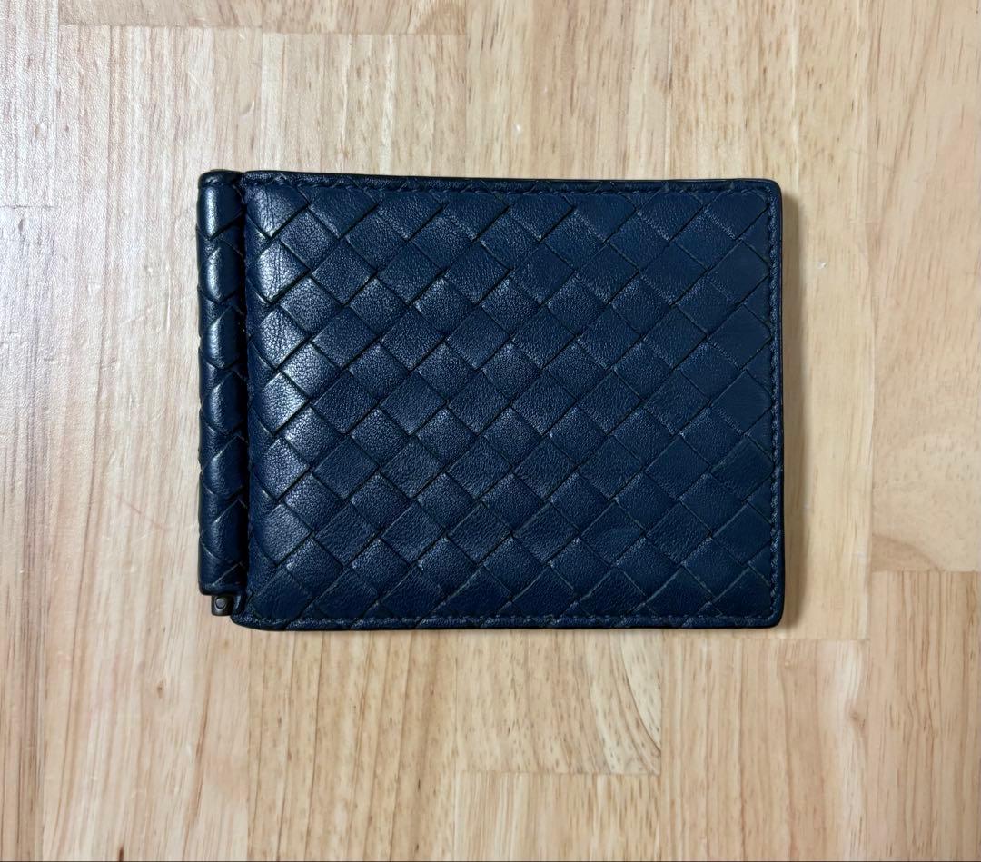【らいき】BOTTEGA VENETA　マネークリップ　ネイビー