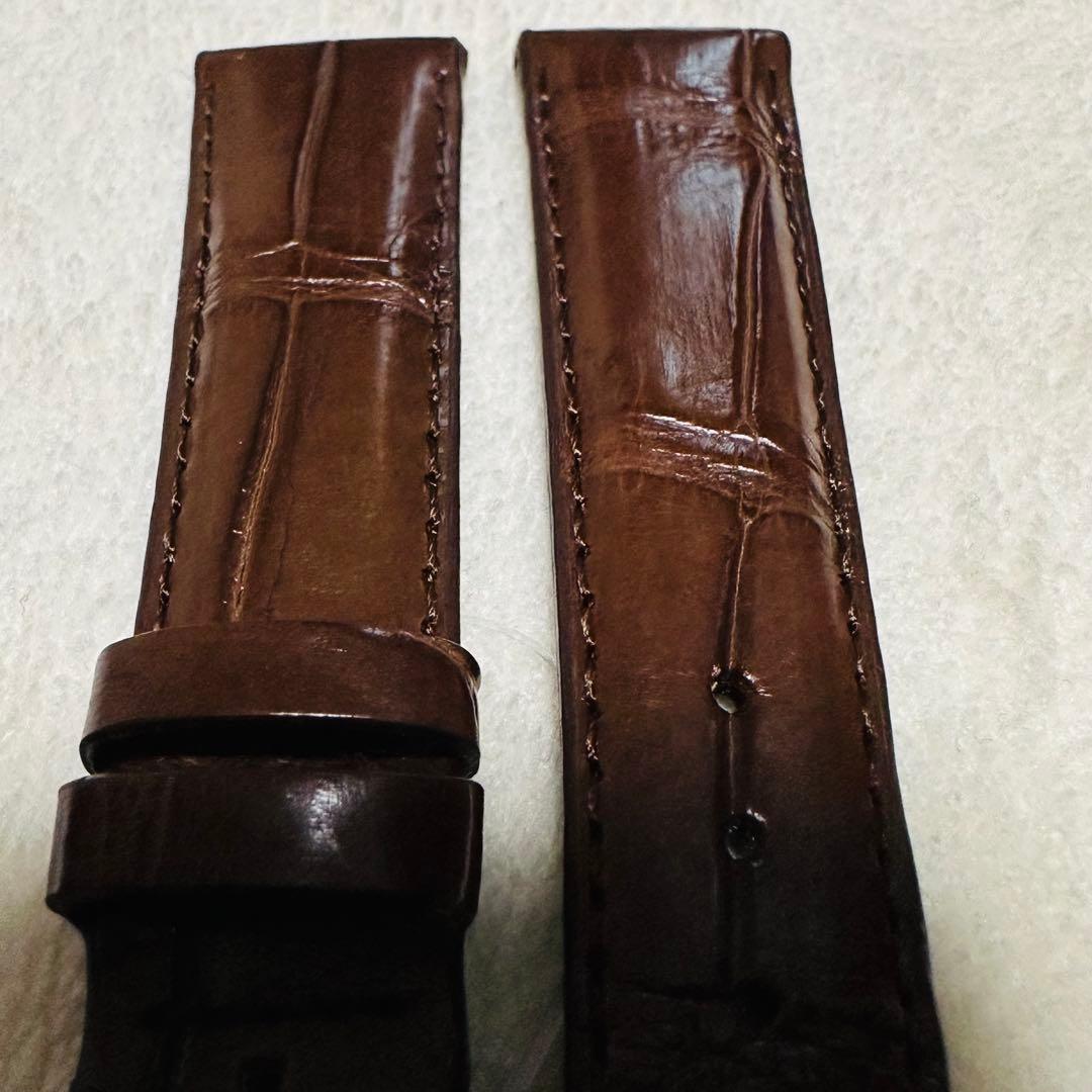 2421#19mm-16mmダークブラウン★本物クロコダイル腕時計用ベルト