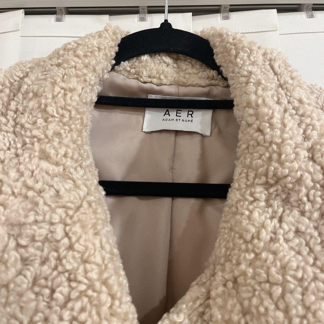 アダムエロペ　スタンドカラーボアコート