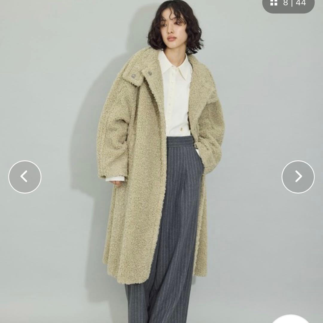 アダムエロペ　スタンドカラーボアコート