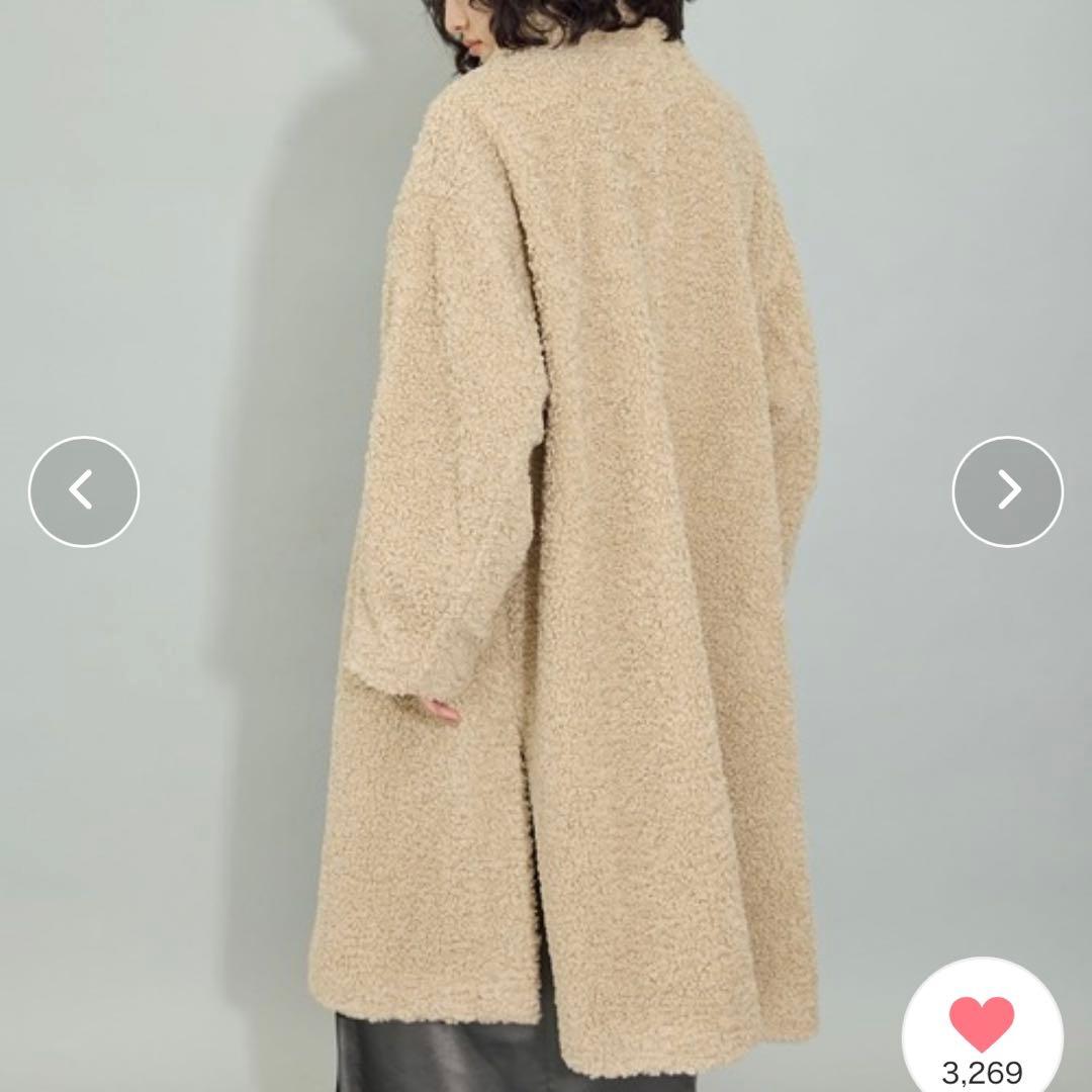 アダムエロペ　スタンドカラーボアコート