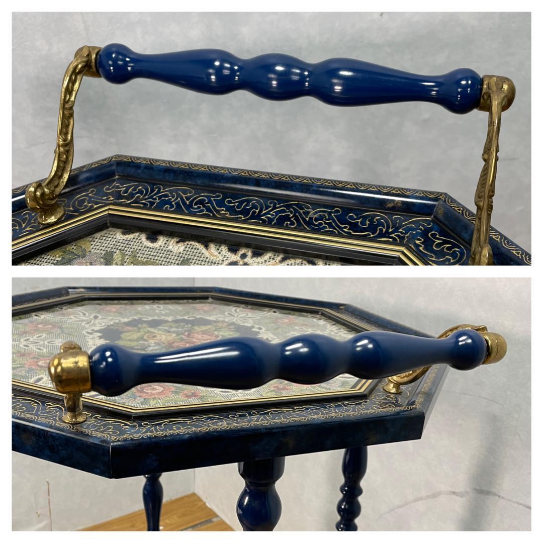 K♢1093 アンティーク　イタリア製 　象嵌キッチンワゴン