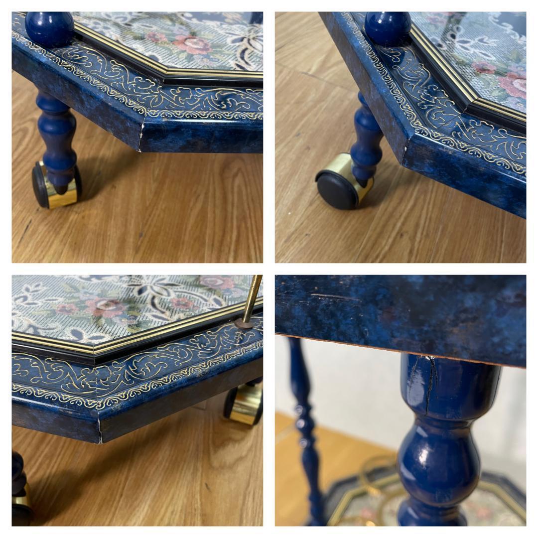 K♢1093 アンティーク　イタリア製 　象嵌キッチンワゴン