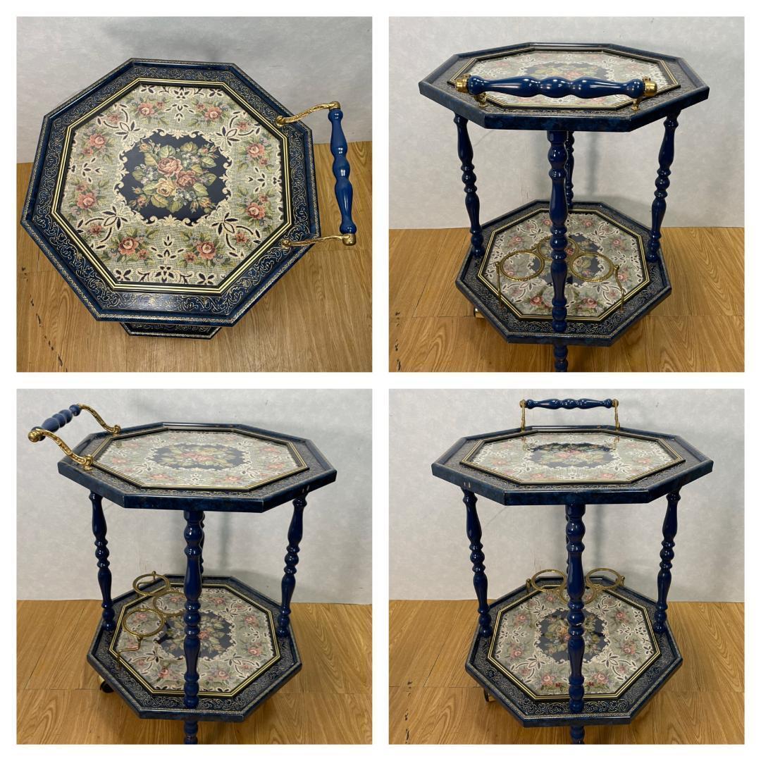 K♢1093 アンティーク　イタリア製 　象嵌キッチンワゴン