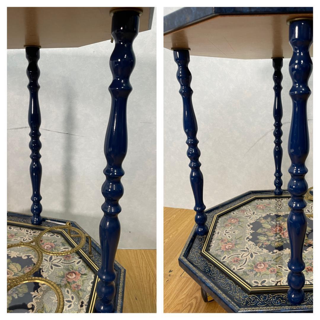 K♢1093 アンティーク　イタリア製 　象嵌キッチンワゴン