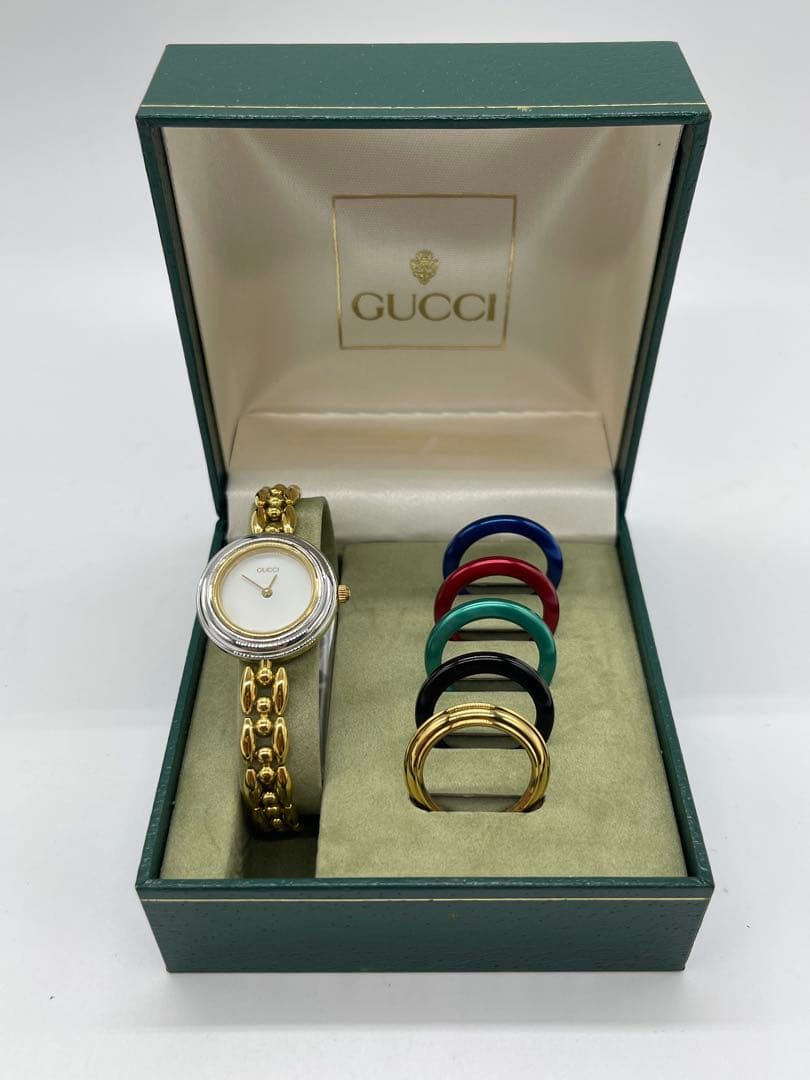 【稼働】GUCCI チェンジベゼル・6色替えベゼル・箱付き