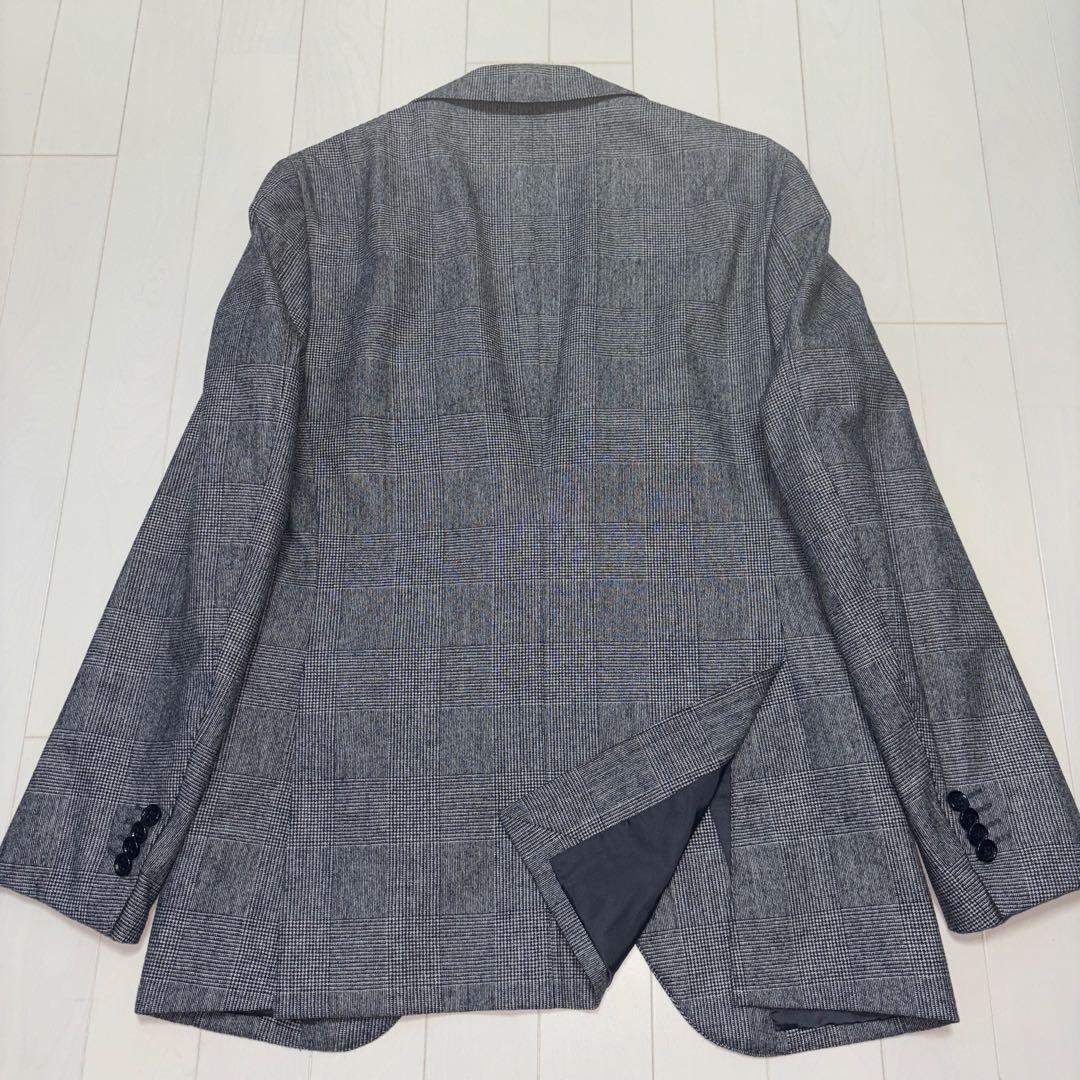 グレーグレンチェック3Pサイズ44ウエスト76cm又下77cmダブル幅3.5cm