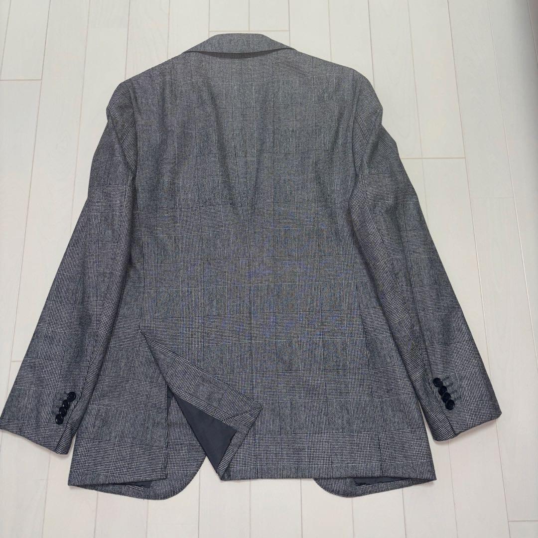 グレーグレンチェック3Pサイズ44ウエスト76cm又下77cmダブル幅3.5cm