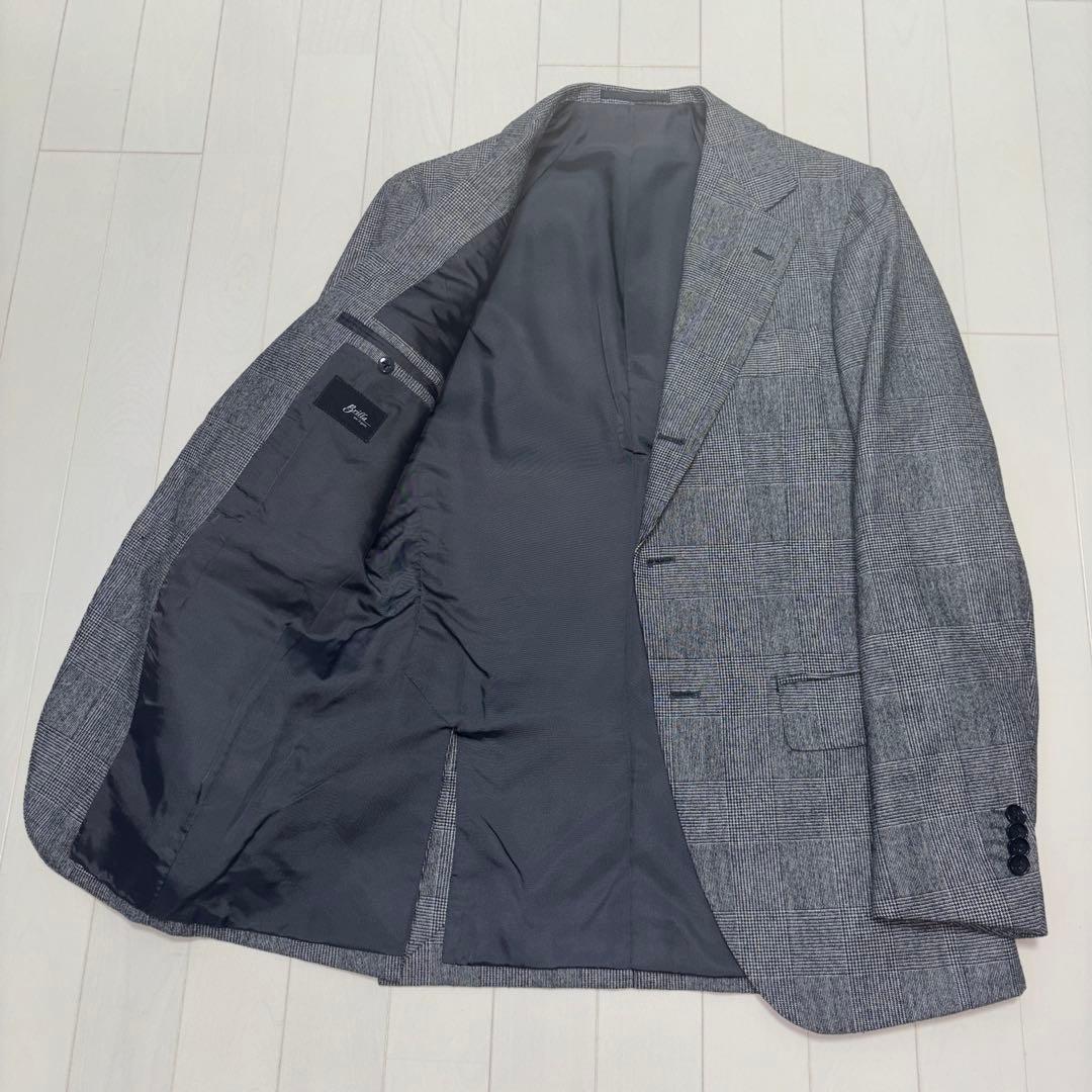 グレーグレンチェック3Pサイズ44ウエスト76cm又下77cmダブル幅3.5cm