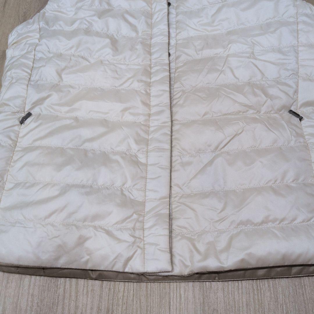 マックスマーラ　IT46 　リバーシブル　ダウンベスト ベージュ×オフホワイト