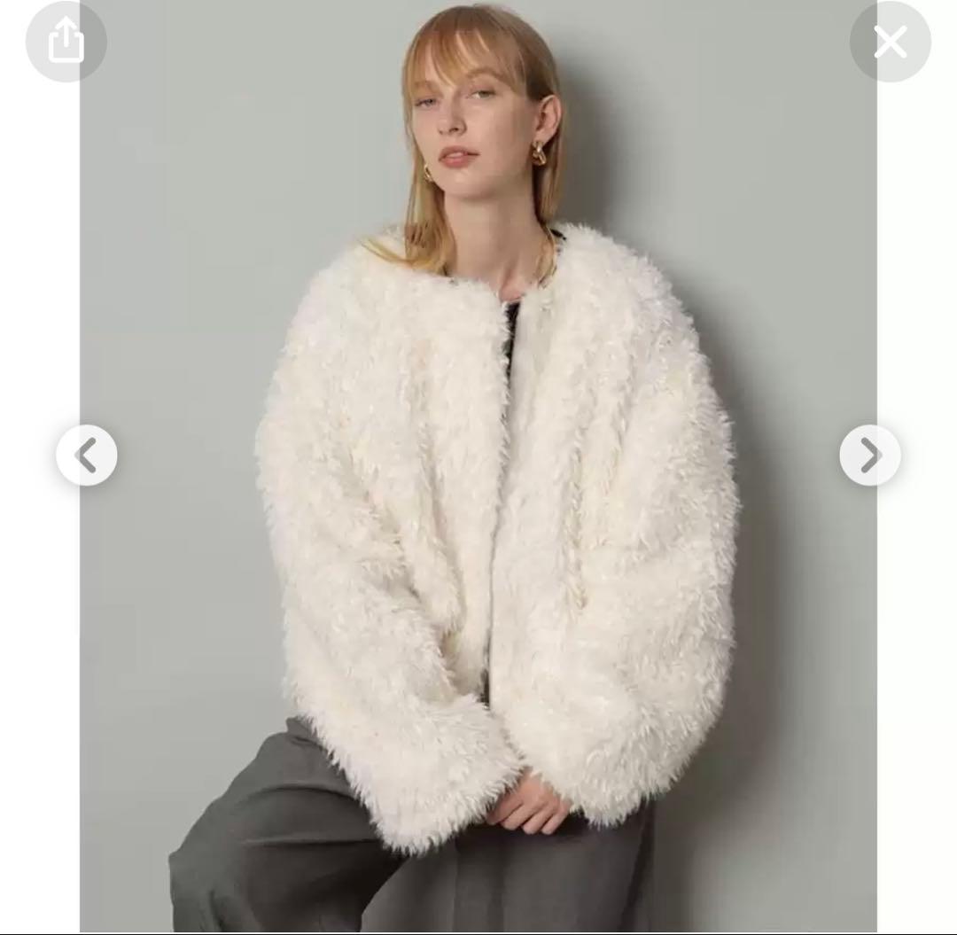 タグ付き未使用品　CADUNE × 川上桃子 コラボ ボアブルゾンジャケット