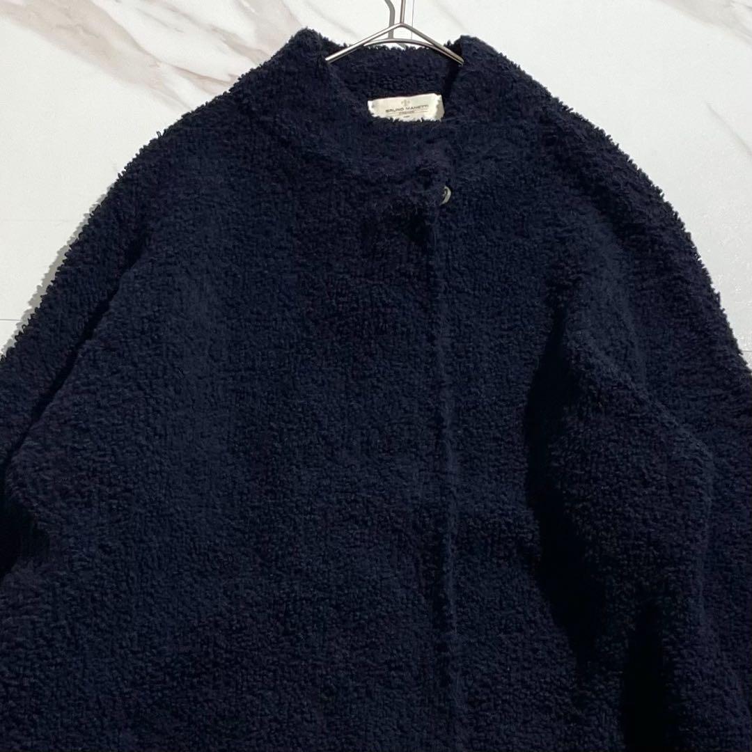 極美品 現行タグ 近年 レリアン カシミヤ混ケープ風ミディ丈コート プードル風