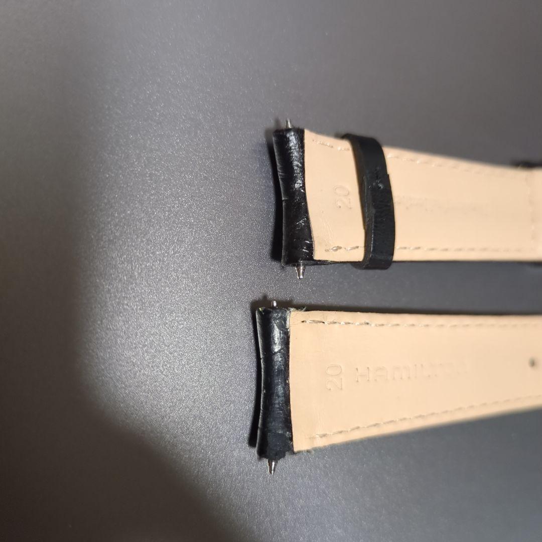 【新品】HAMILTON ブラック クロコ レザーベルト H600425101