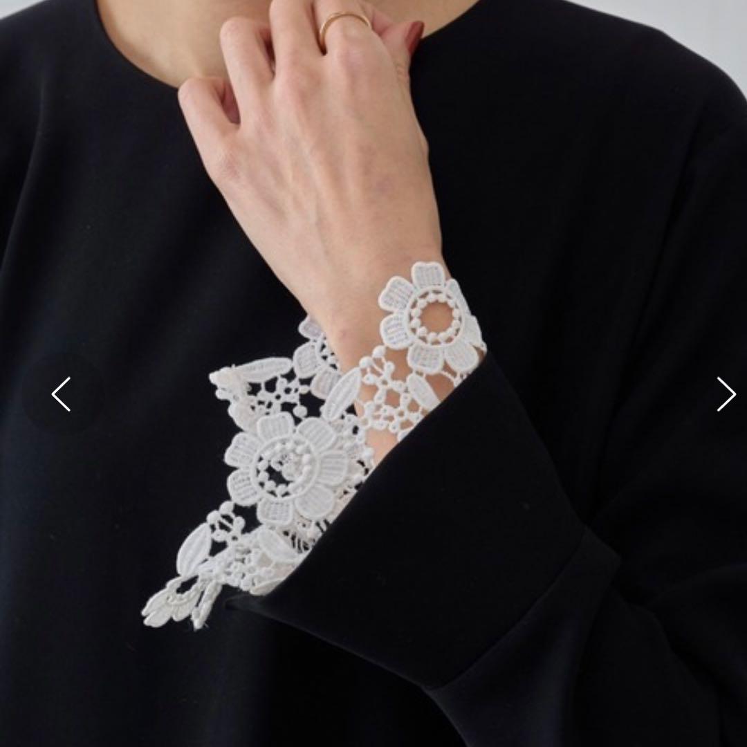 BEARDSLEY ビアズリー 袖口レースワンピース　ブラック