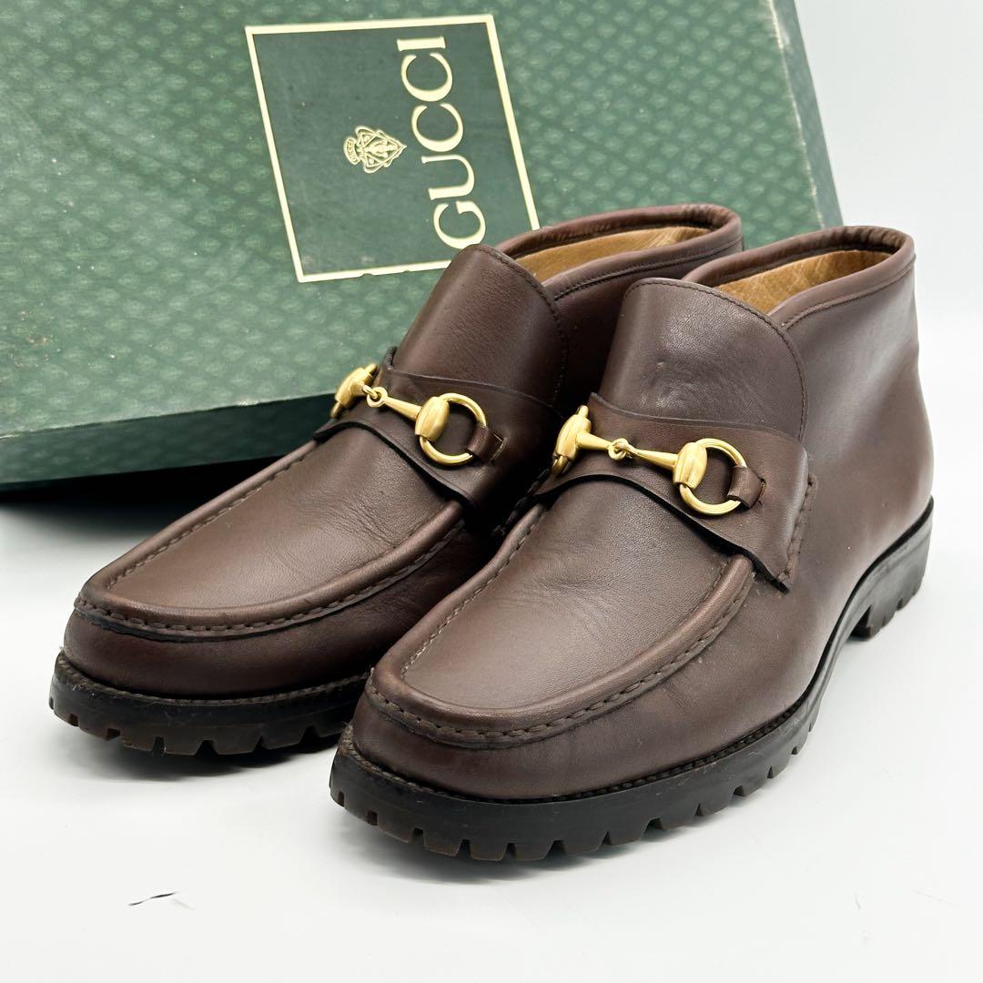 【箱付き】グッチ ホースビット ショートブーツ ローファー レザー シューズ