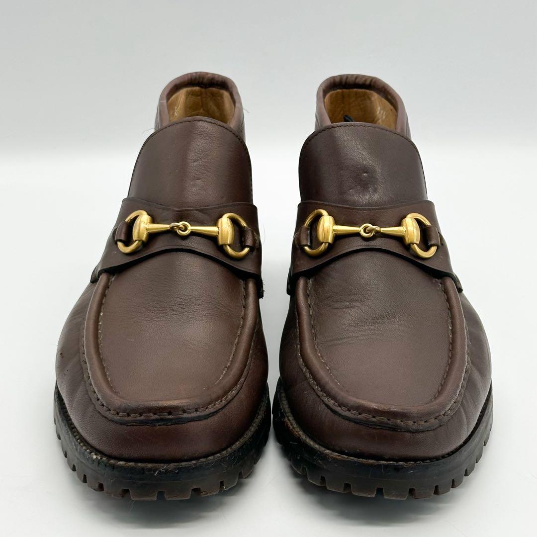 【箱付き】グッチ ホースビット ショートブーツ ローファー レザー シューズ