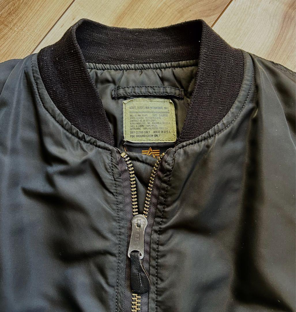 Vintage 90’s Alpha MA-1 黒レアXLサイズ USA製